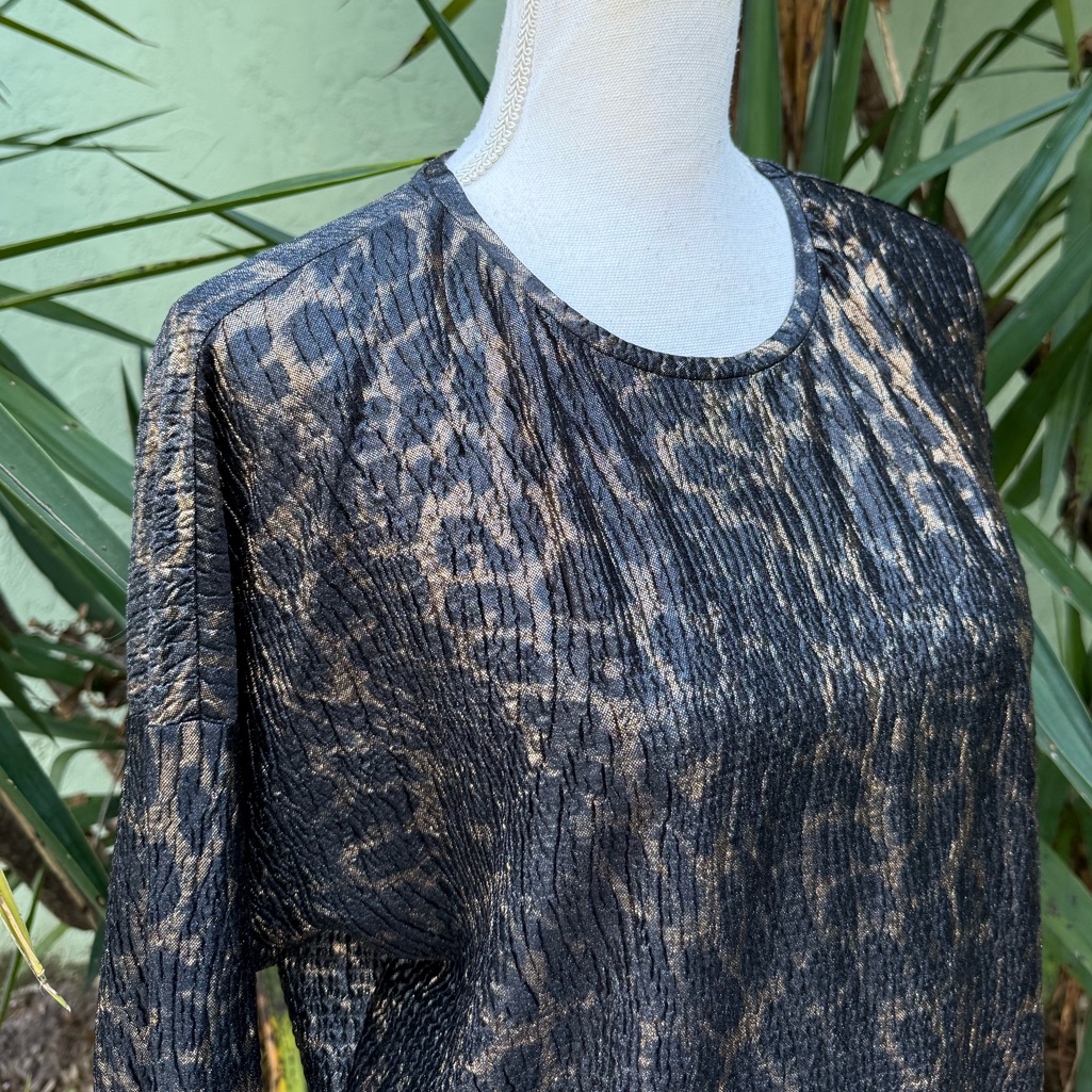Zara Collection Black Bronze Gold Blouse